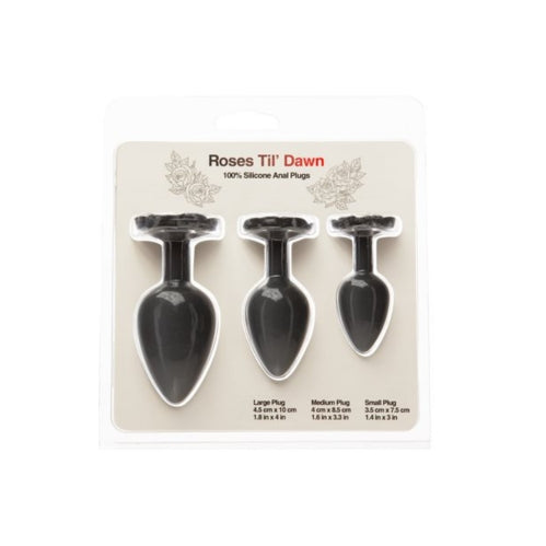 Roses Til’ Dawn – Silicone Anal Plug Kit – Starter Kit - Black