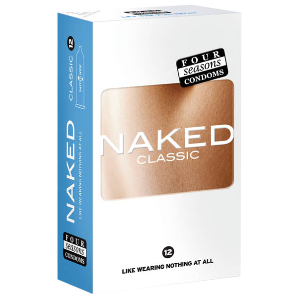Four Seasons Naked Classic Condoms - Ultra Thin Lubricated Condoms - 12 Pack