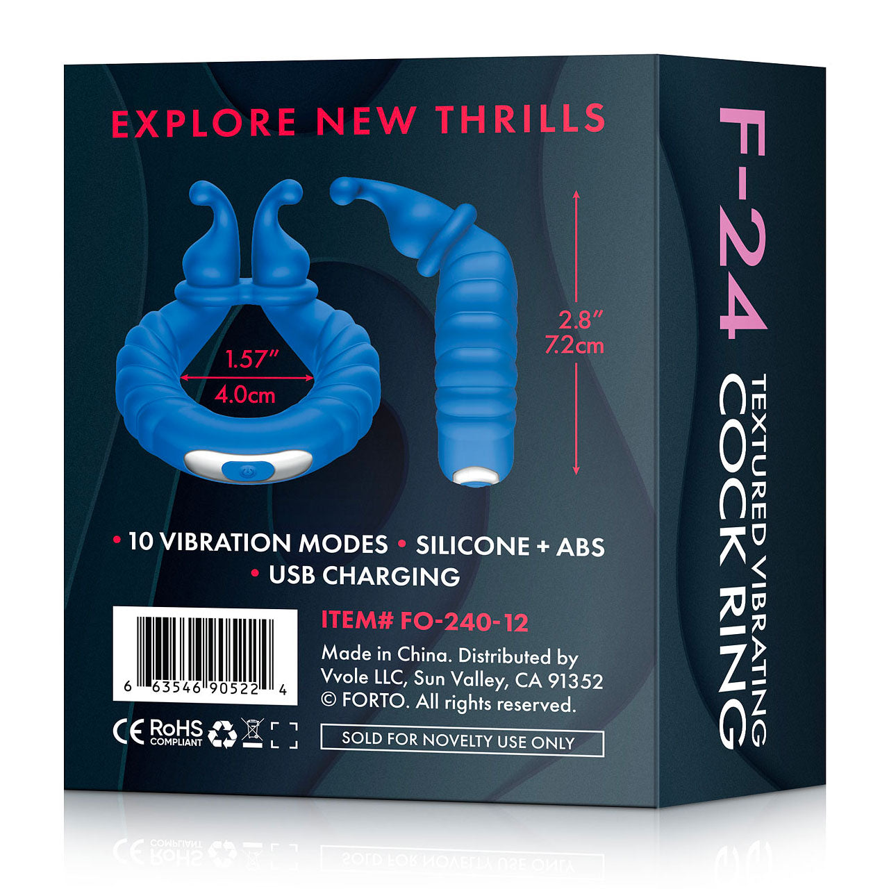 F-24: TEXTURED VIBRATING COCKRING - BLACK
