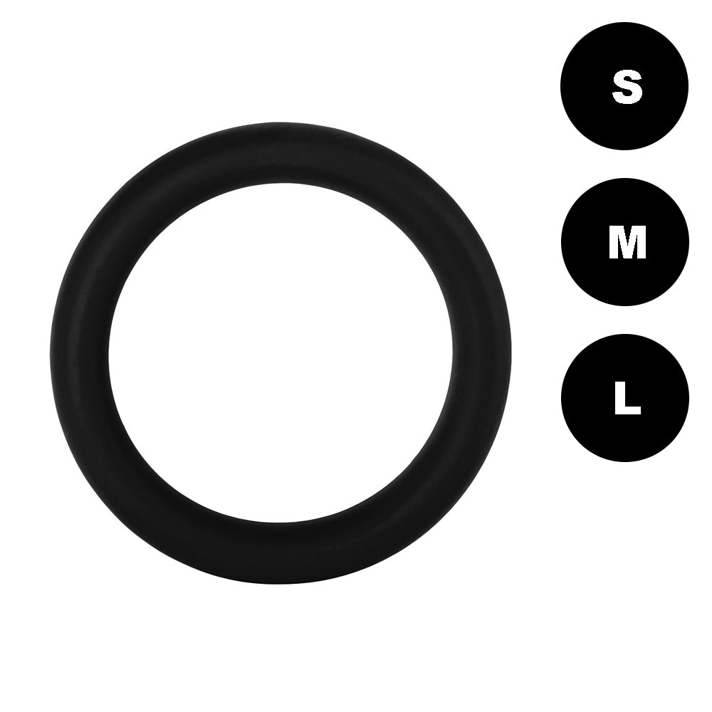 F-64: 50MM 100% SILICONE RING WIDE BLACK L