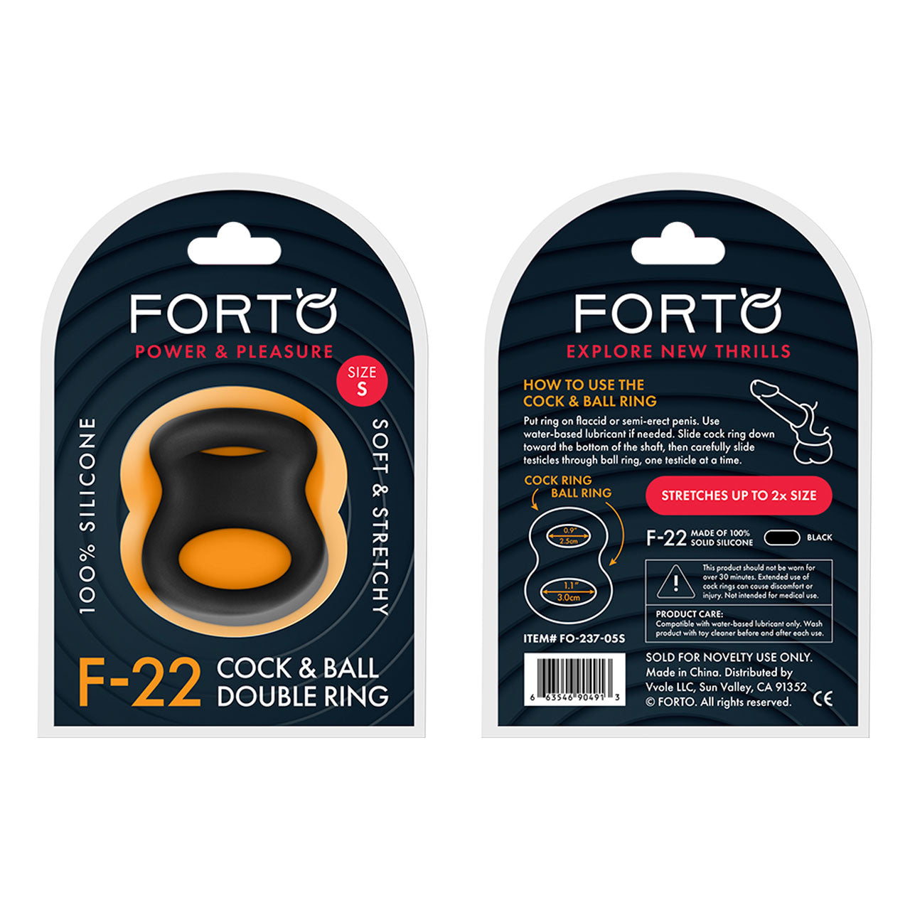F-22: D RING (LIQUID SILICONE) LARGE - BLACK