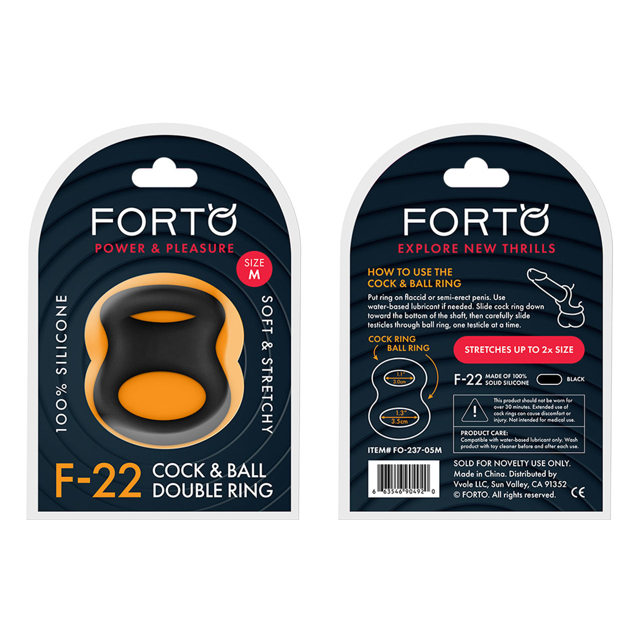 F-22: D RING (LIQUID SILICONE) LARGE - BLACK
