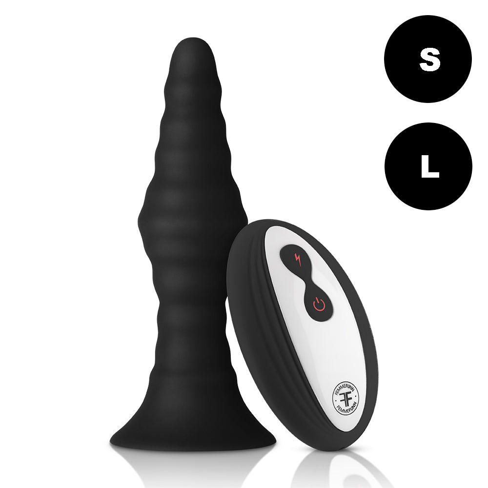 Vibrating Ribbed Plug Large