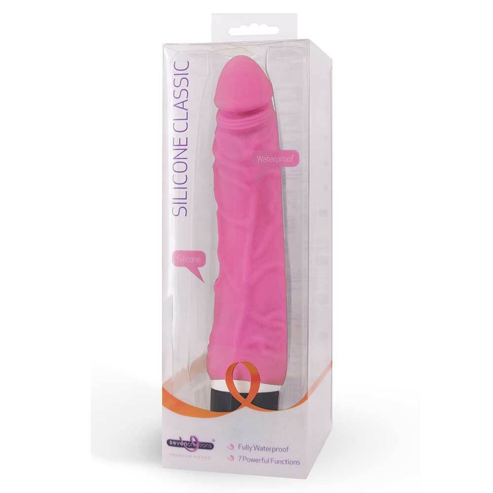 Silicone Classic Thin Veined 033 Seven Function Black