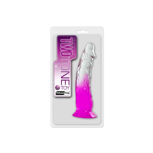 Two Tone 6" PVC Dong in Clear/Purple (Without Balls)