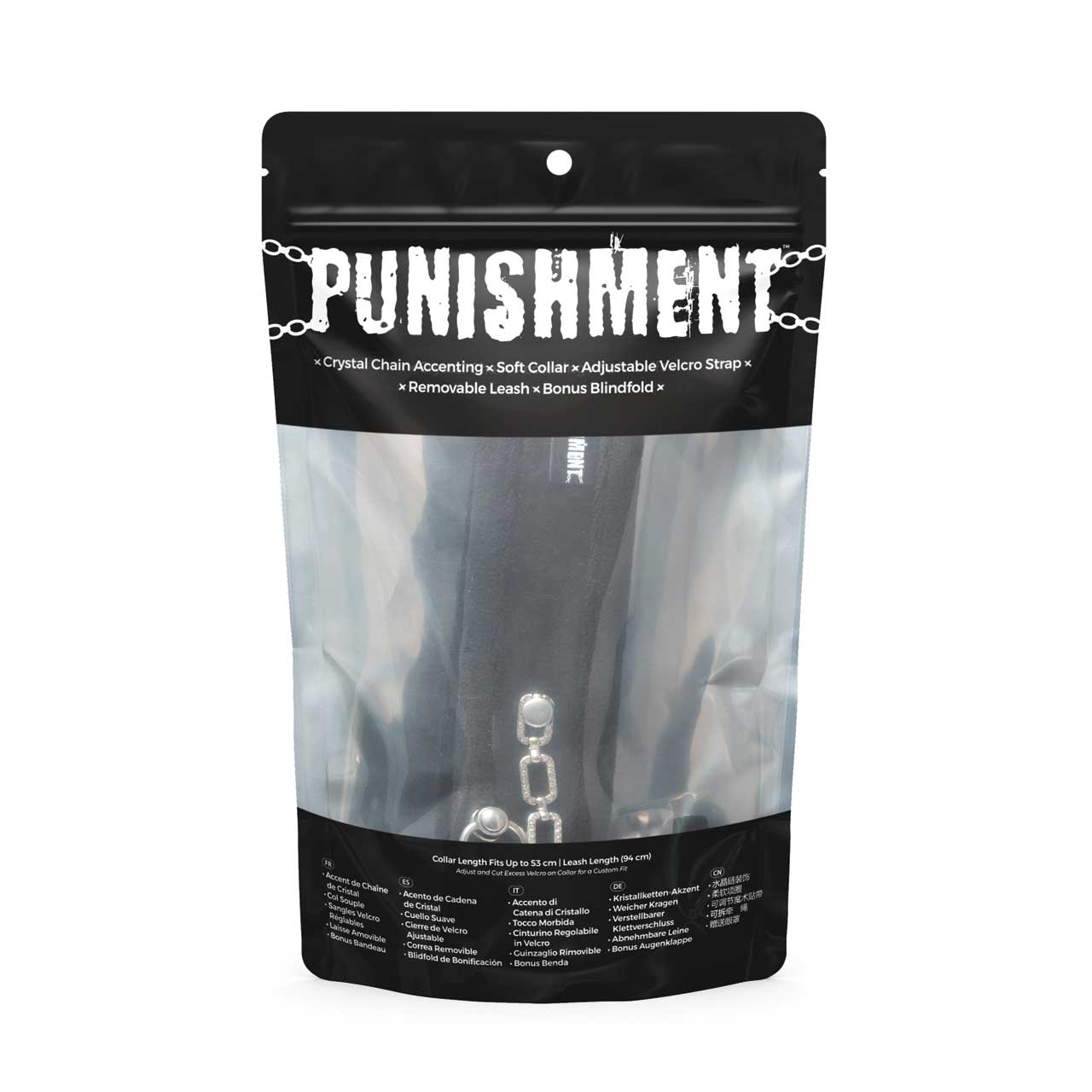 Punishment Crystal Detail Collar and 37 inch Leash