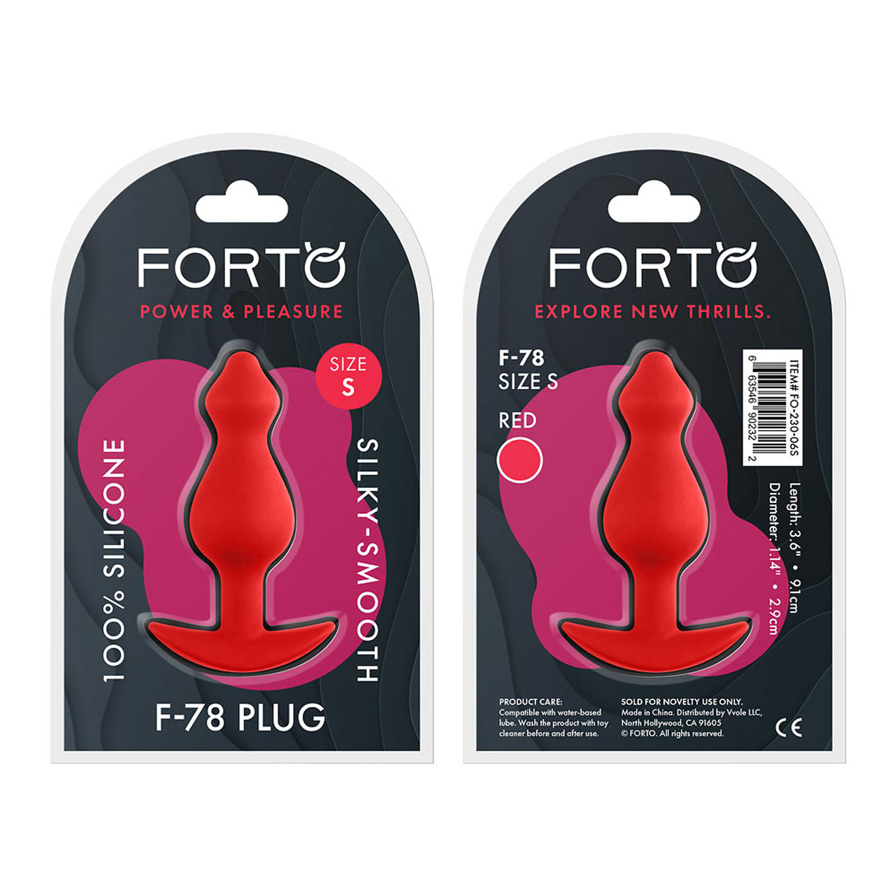 F-78: POINTEE 100% SILICONE PLUG BLACK L