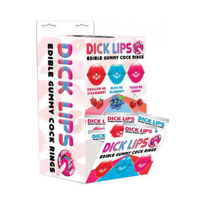 Dicklips Gummy Cock Rings (Singles) 3 Assorted Flavors 21 Pc/Display