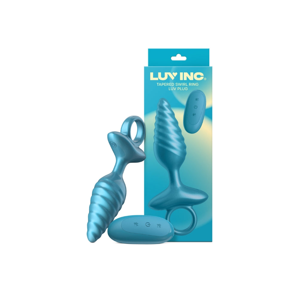 Tapered Swirl Ring Luv Plug - Metallic Blue