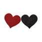 Nipplicious - Heart Shape Pasties - Glitter - 2Pk. Red & Black