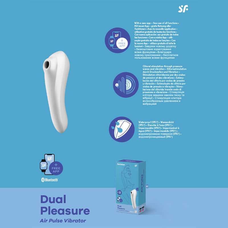 Satisfyer Dual Pleasure - App Contolled Touch-Free USB-Rechargeable Clitoral Stimulator with Vibration