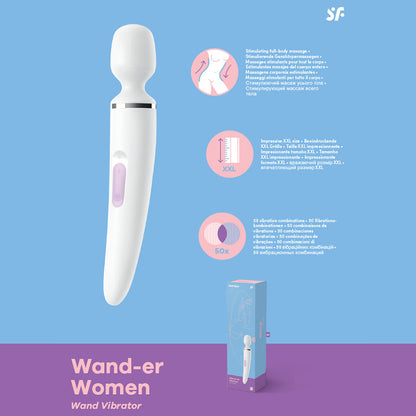 Satisfyer Wand-er Woman - White USB Rechargeable Massager Wand