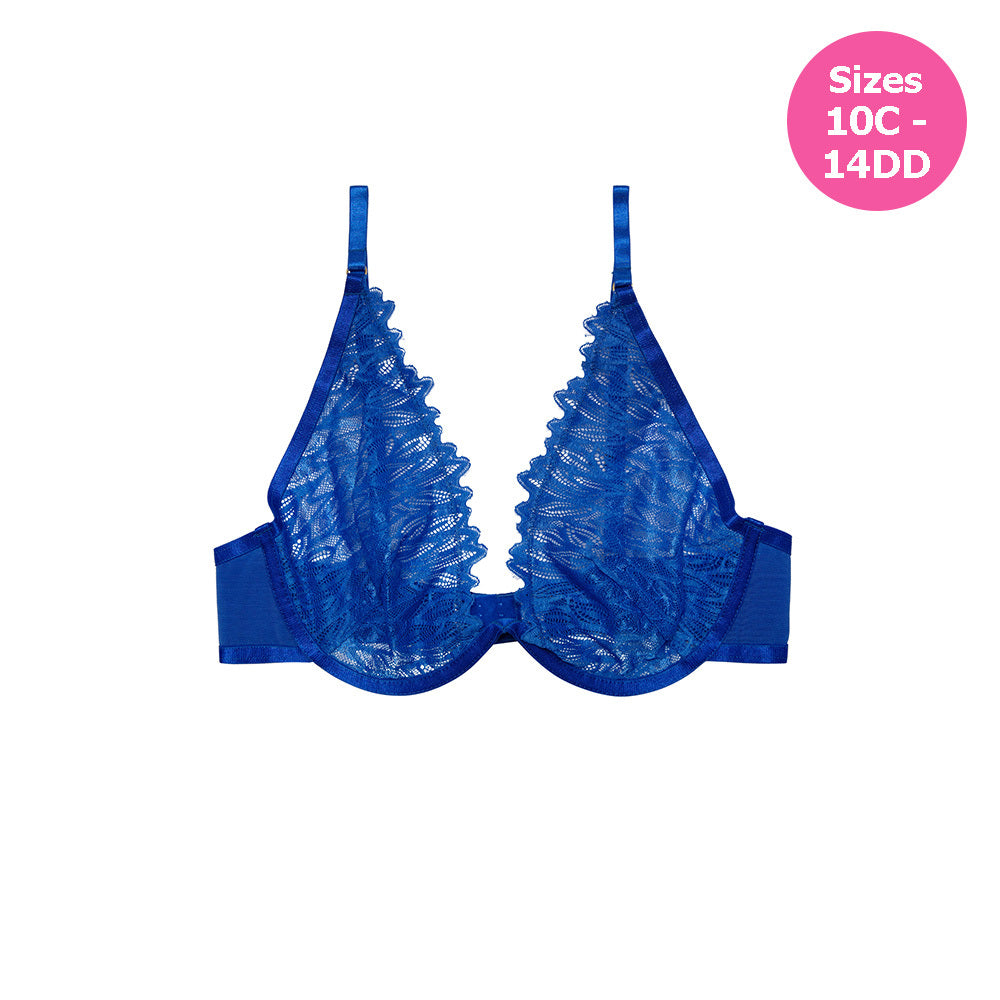 Hustler Margot Cobalt High Apex Wire Lace Bra