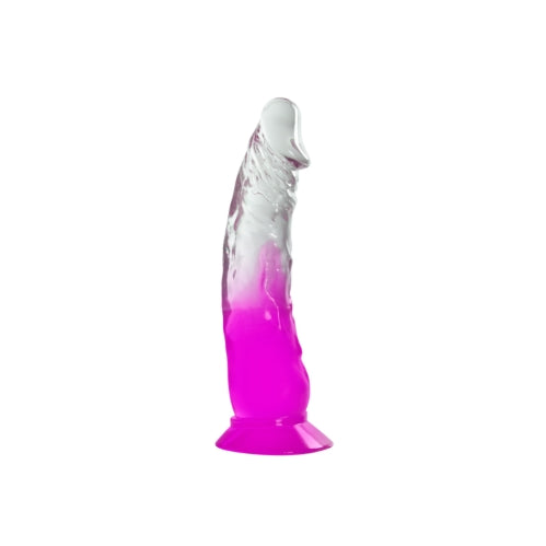 Two Tone 6" PVC Dong in Clear/Purple (Without Balls)