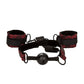 Scandal Breathable Ball Gag With Cuffs Red