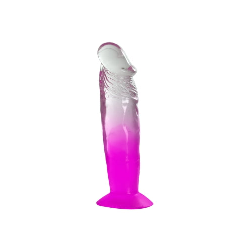 Two Tone 7" PVC Dong in Clear/Purple (Without Balls)