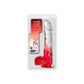 Two Tone 8" PVC Dong in Clear/Red (With Balls)