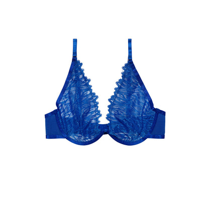 Hustler Margot Cobalt High Apex Wire Lace Bra