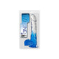 Two Tone 8" PVC Dong in Clear/Blue (With Balls)