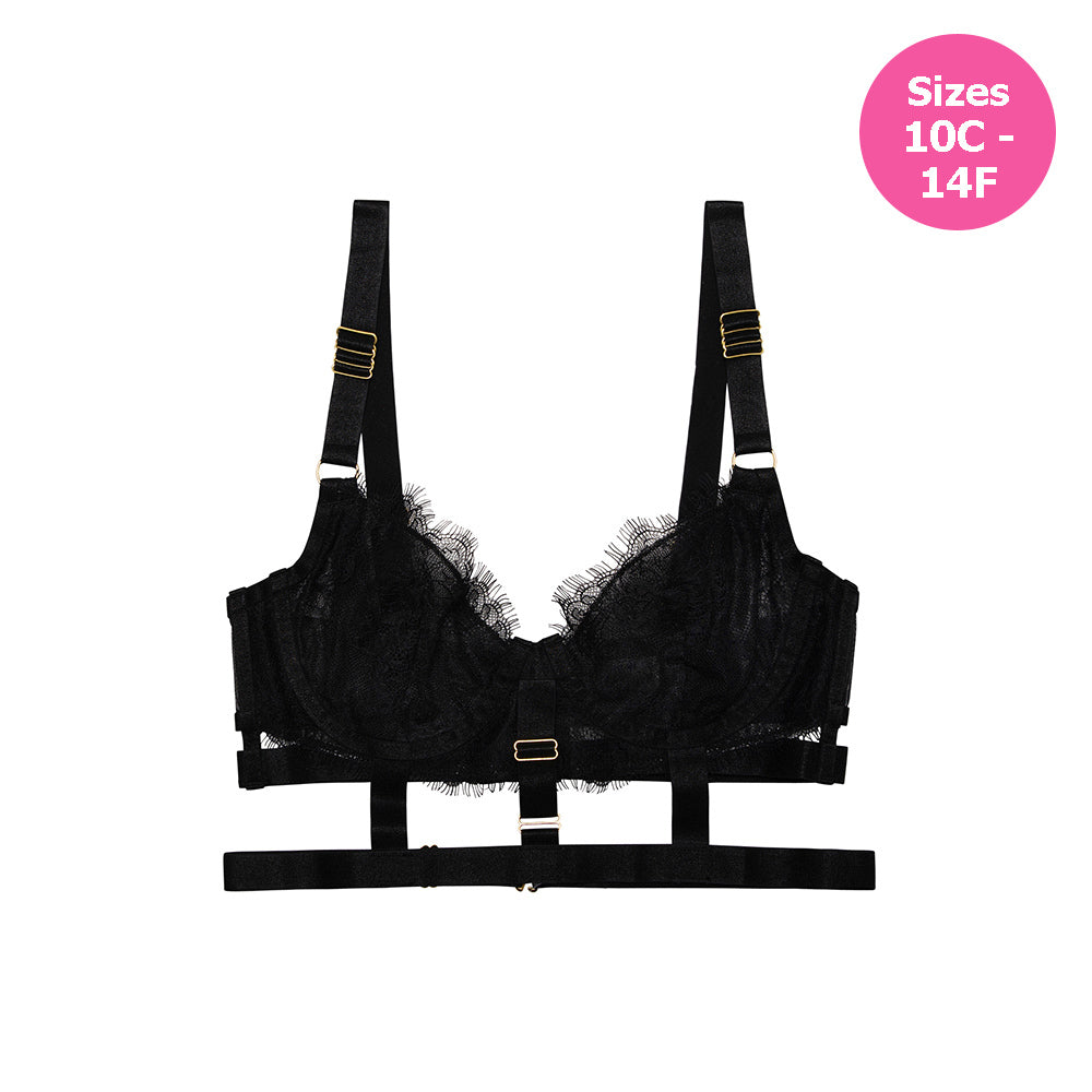 Hustler Pamela Lace Cage Bra with Hardware Detail