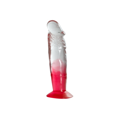 Two Tone 7" PVC Dong in Clear/Red (Without Balls)