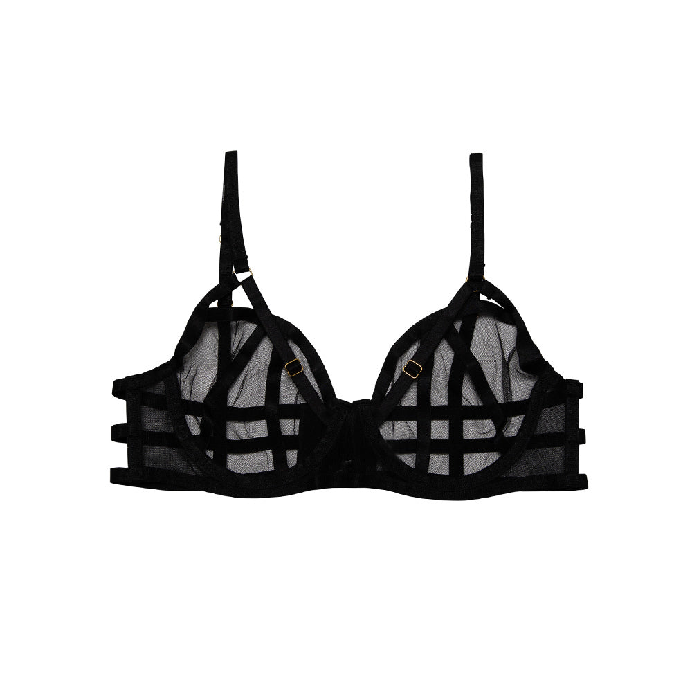 Hustler Arielle Mesh Bra with Open Strap Back